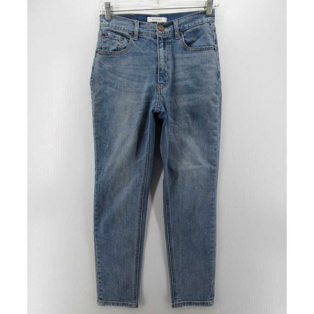 Mous sy Vintage Jeans 25 Skinny Whiskered Denim Cowhide Leather Patch